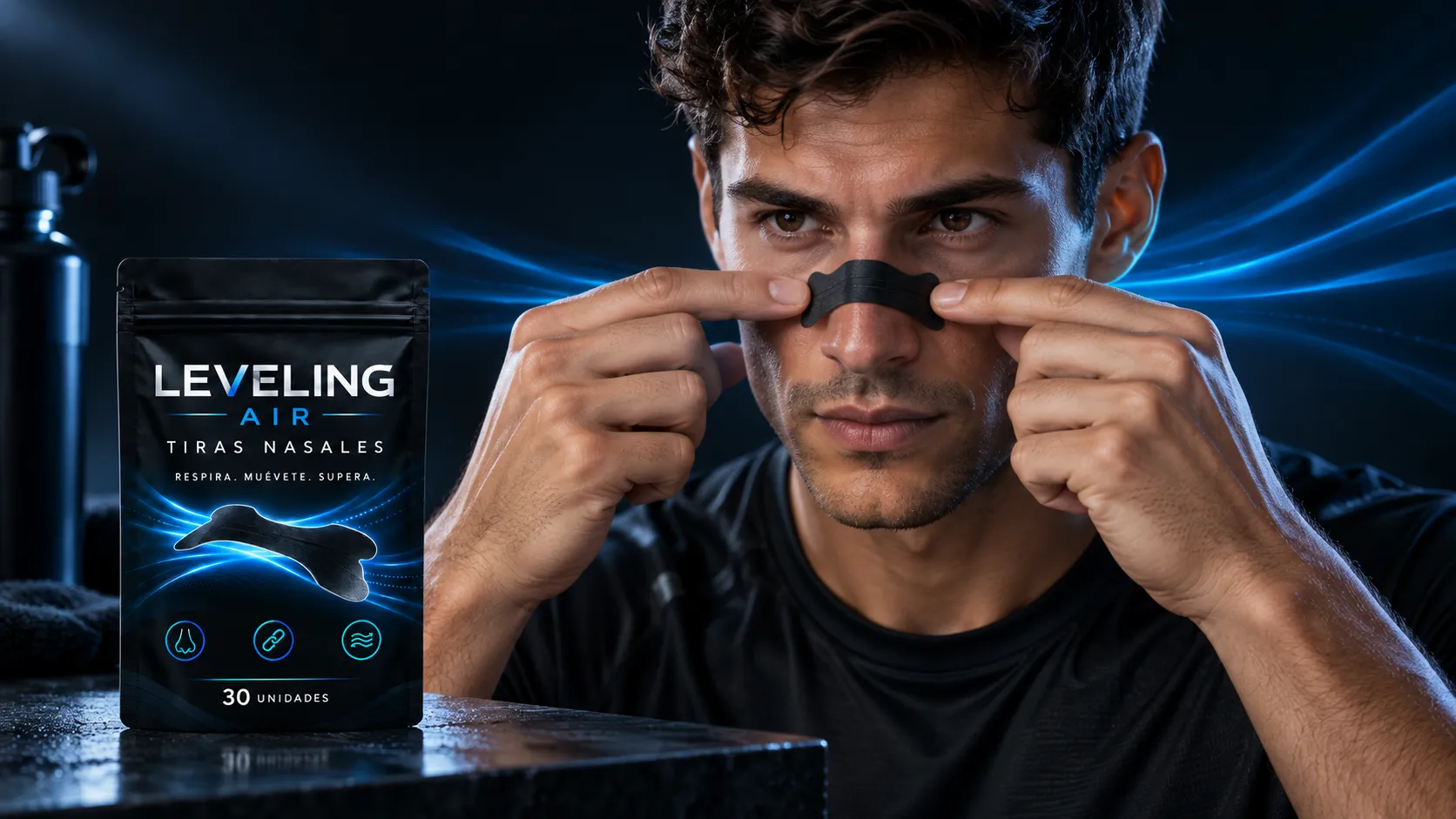 Aplicación de la tira nasal LEVELING AIR